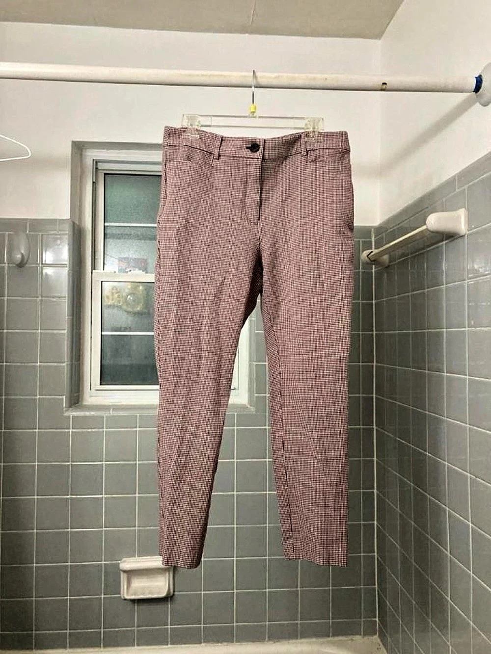 LOFT Curvy Skinny Ankle Pants Houndstooth Size 10